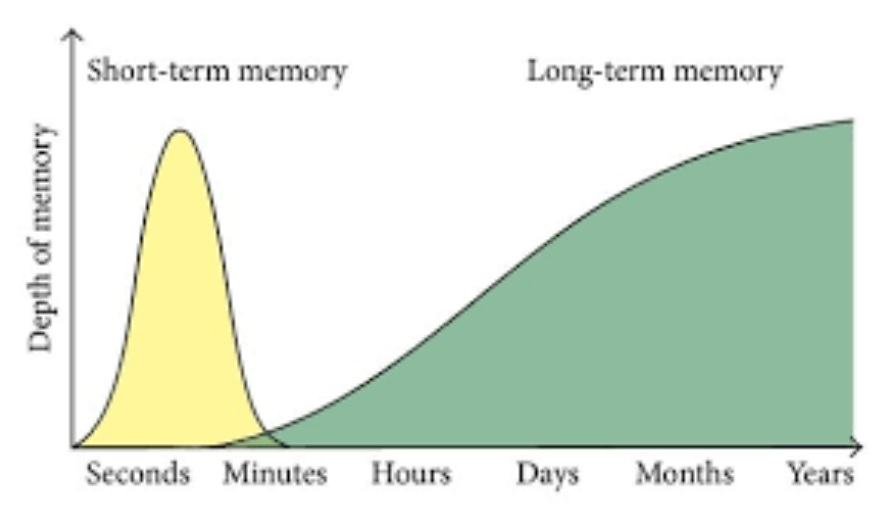 Graph showing memory retention for short vs long names